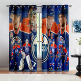 Edmonton Oilers Hockey League Blackout Curtain for Living Room Bedroom Window Treatment